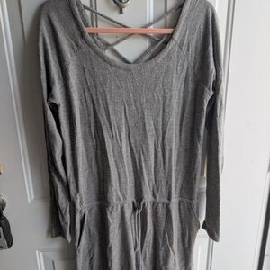 Chaser Gray Long Sleeve Dress with Back Detail